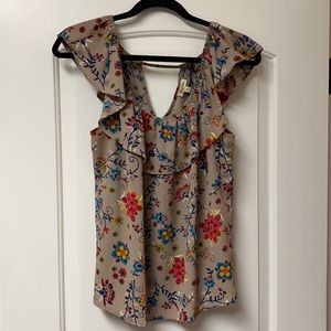 Lily white floral blouse size XL